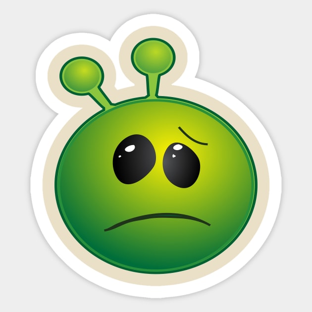 Funny Alien Monster ET Extraterrestrial Martian Green Man Emoji for Women, Men and Kids 5 Sticker by PatrioTEEism